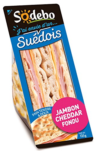 Sodebo Sandwich Suédois Jambon Cheddar Fondue 135 g