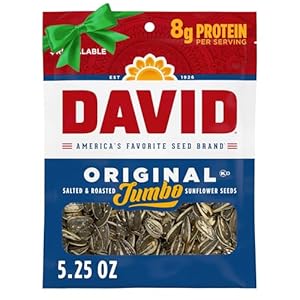 DAVID Jumbo Sunflower Seeds, Original Flavor, Stocking Stuffer, 5.25 oz.