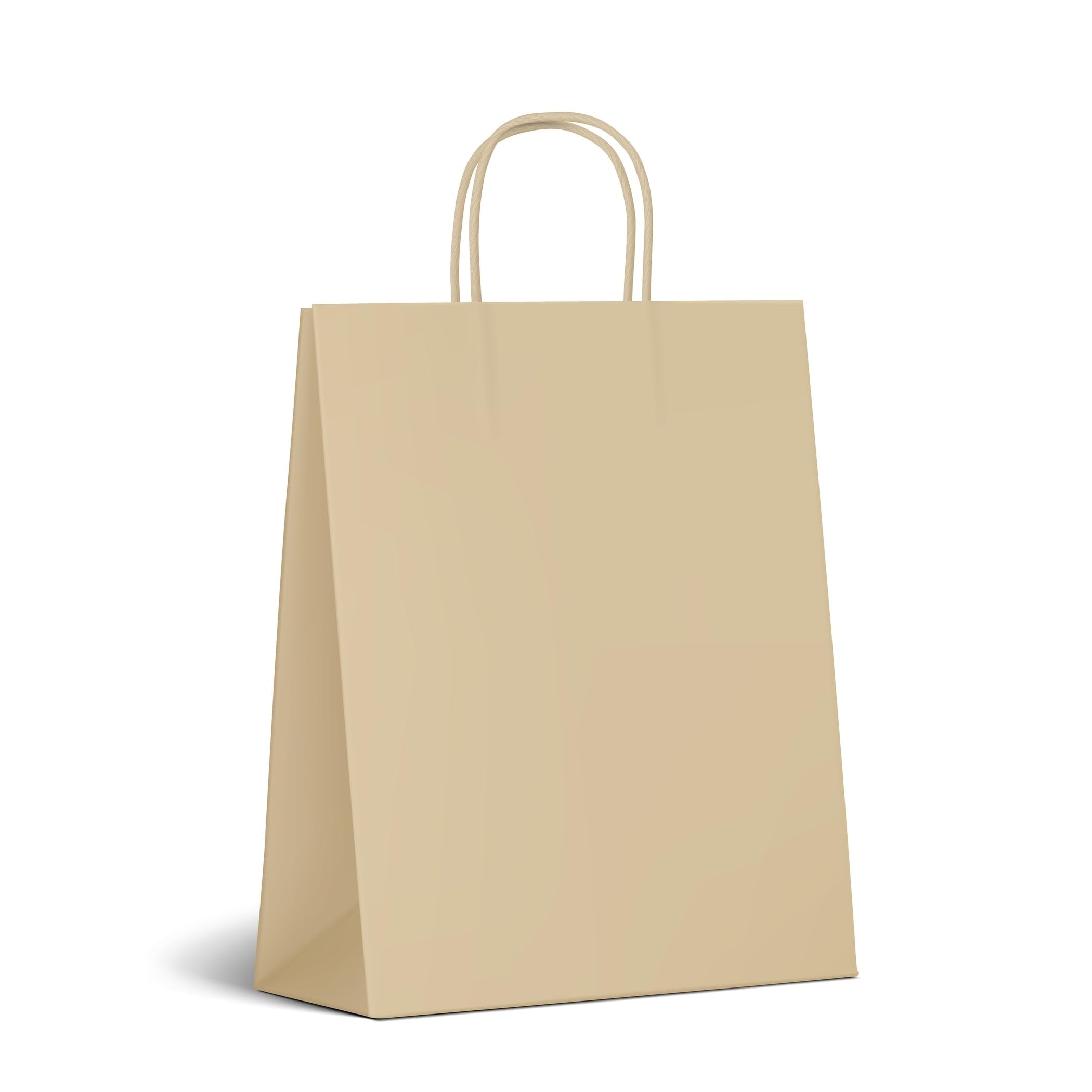 Inoverse 50 Sacs en Papier Kraft avec Poignées – 45 x 17 x 48 cm – Marron Sacs Cadeaux Recyclables, Pour Shopping, Emballage Cadeau, DIY, Calendrier de l’Avent