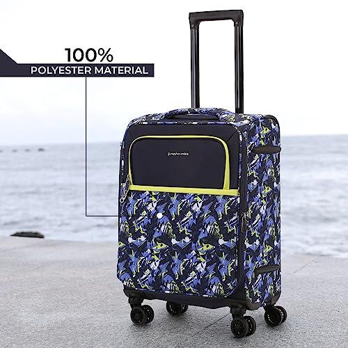 Image of Nasher Miles Bristol Expander Soft-Sided Polyester Cabin Luggage Blue Green 20 inch |55 Trolley Bag