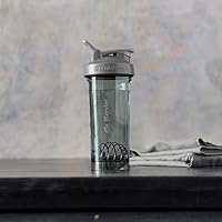 Vista 6 de BlenderBottle - Botella agitadora Pro Series perfecta para batidos de proteínas y preentrenamiento, 24 onzas, color gris humo