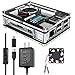 Miuzei Raspberry Pi 3 B+ Case with Fan Cooling and 3× Heat-Sinks, 5V 2.5A Power Supply with On/Off Switch Cable for RPi 3 B+, 3B, 2b
