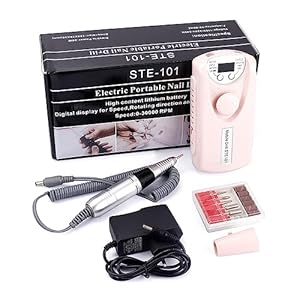 Nail Grinding Machine 30000RPM Electric Nail Drill Machine, Portable Rechargeable Pro Electric Manicure Nail File, Pro Pedicure Nail Cutter with Display for DIY Home or Salon Mani-Pedis