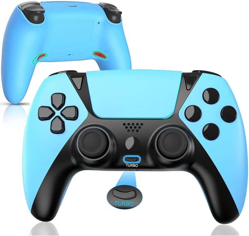 TOPAD Remote for PS4 Controller Compatible with Playstation 4/Pro/Slim/PC/Steam,Sucf Ymir Wireless Gamepad Controls for PS4 Mando with Paddles/Turbo/Precise Joystick/Audio/Bluetooth/Motion Sensor,Blue