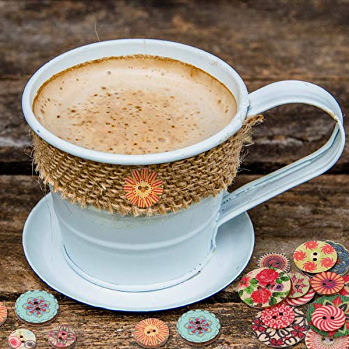 Willbond 500 Pieces Flower Wood Buttons 2 Holes Round Buttons Vintage Sewing Buttons For Sewing Diy Craft Decorations #TOP4