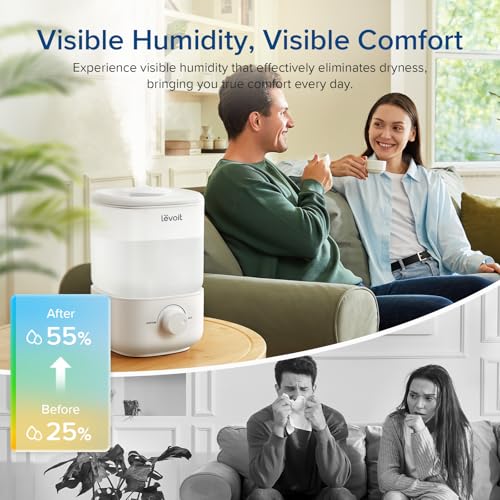 LEVOIT Humidifier for Bedroom, Ultra-Quiet 23dB, Easy to Fill & Clean, Cool Mist Air Humidifier for Home, Baby Nursery & Plants with 360° Rotation Nozzle, Auto Shut-off and Top Fill, Up to 25H - Image 4