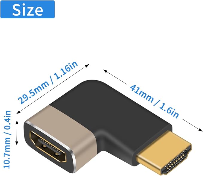 Adaptador HDMI a 90 grados Duttek 8K pack 2 piezas miniatura 6