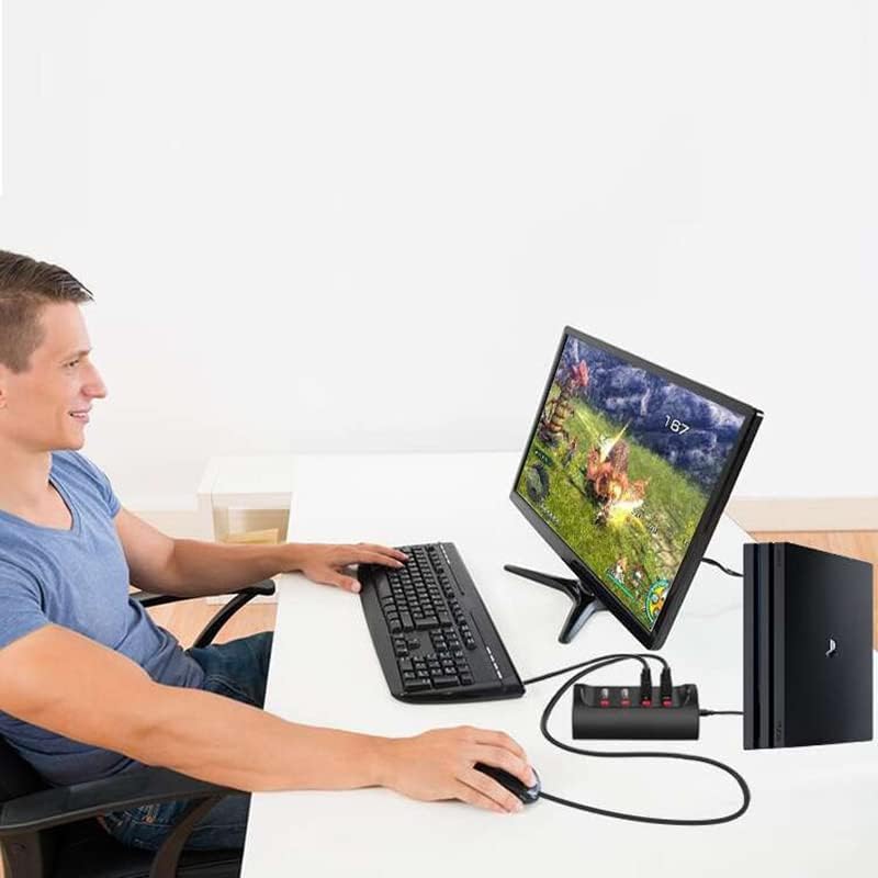 DAGIJIRD ゲーミングキーボードマウス 有線変換アダプター LEDインジケーター N-Switchゲーム用