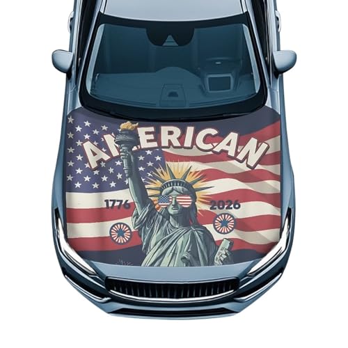 Image of Renewold 250th Anniversary USA Hood Cover Protector Hood Covers for Cars Indoor Outdoor Daily Holiday Camping Decor Wrap Blanket Women Men Winter Spring Fall Summer Automotive Exterior Accessories
