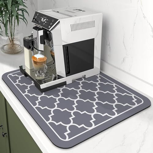Image of Dish Drying mat for Kitchen Water Absorbent mats for Kitchen Utensils Large Dry mat for Kitchen Utensils Drying mat Water Absorbent mats for Kitchen Large Size 45x38cm (Design 25)