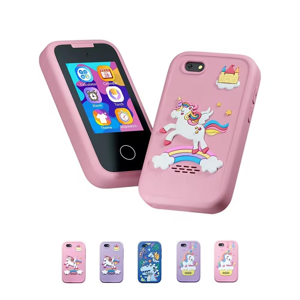 MOKRUSH Kids Unicorn Smartphone Toy, 2.4" Screen, 8MP Camera, MP3 Player, Built-in Games (Pink)