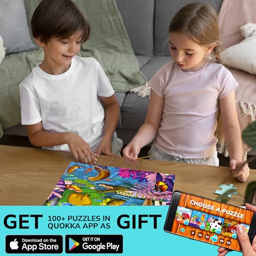 Image of QUOKKA Puzzles for Kids Ages 4-6 - 4 x 48 Pieces Jigsaw Puzzles for Toddlers 3-5 - Toy for Learning Insects, African, Ocean Animals - Educational Game for Boy and Girl 2-4 Year Old - Improved Version