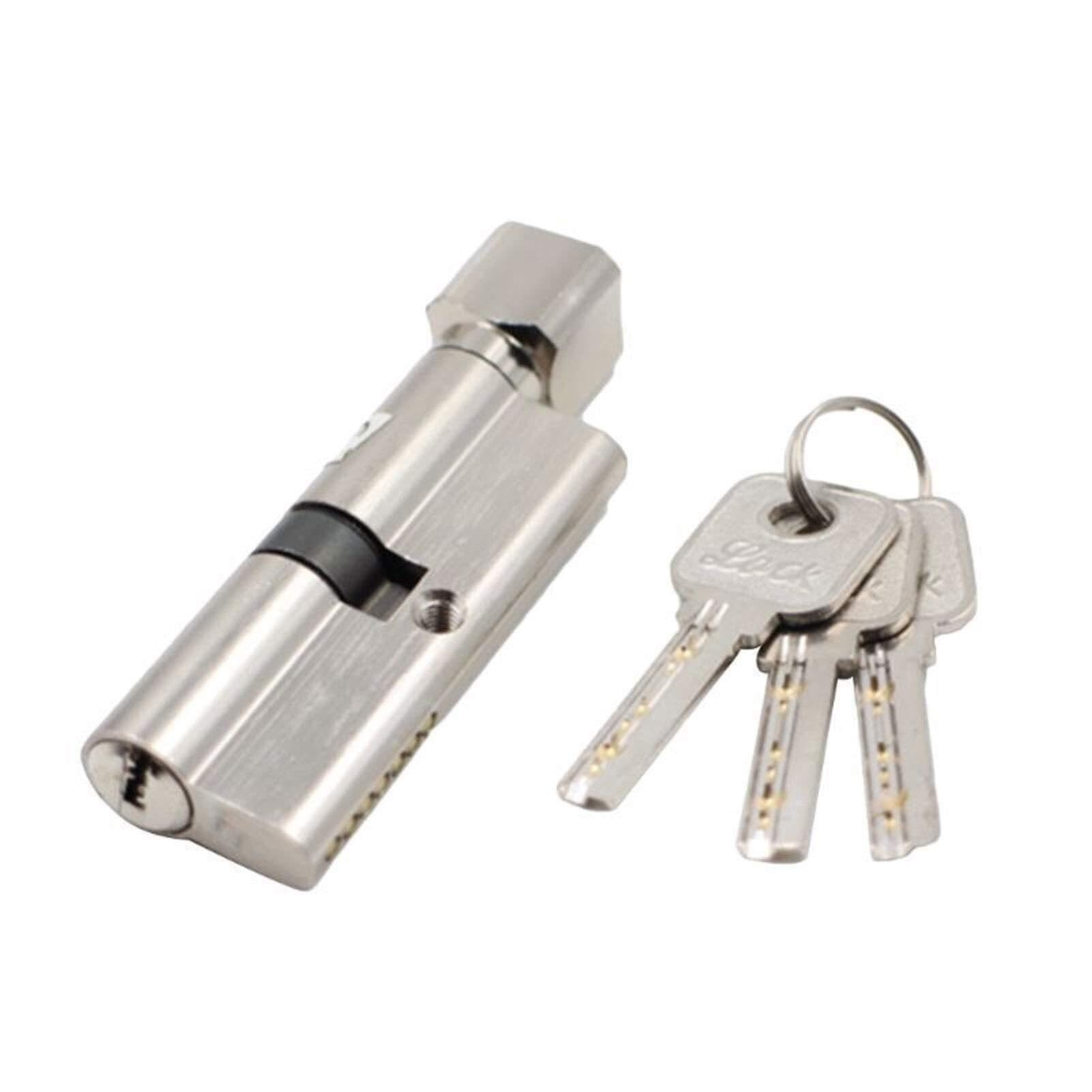 Wangshaowei S Barrel Lock Door Barrel Lock 1Set Cylinder Biased 70Mm Anti-Theft Entrance Metal With 3 Key Home Ecurity Interior Bedroom Upplies(S)