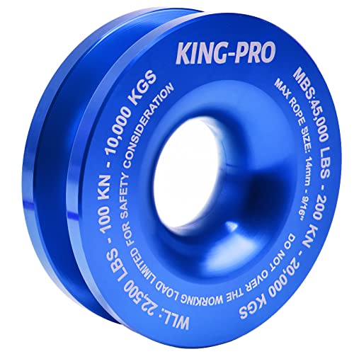 King-Pro Snatch Recovery Ring, 45000 Lbs Winch Snatch Block Pulley Towing Ring, For Atv Utv Suv Truck Off-Road Vehicle Towing Soft Shackle Recovery（Blue） #TOP2