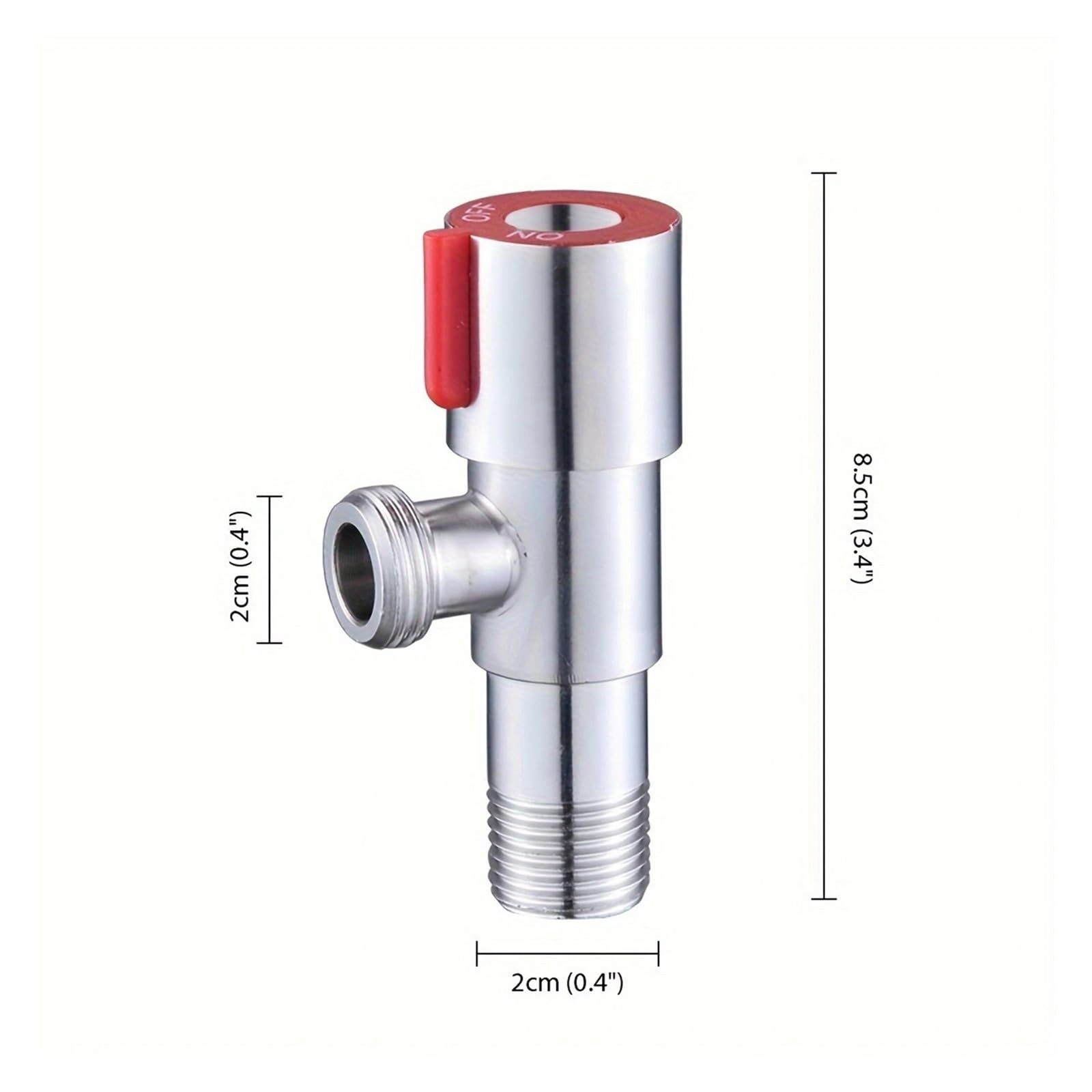 Válvula de ángulo for grifo, válvula frío y caliente acero inoxidable, parada agua for inodoro, interruptor triangular, 2 uds para bafieras y duchas(Red)