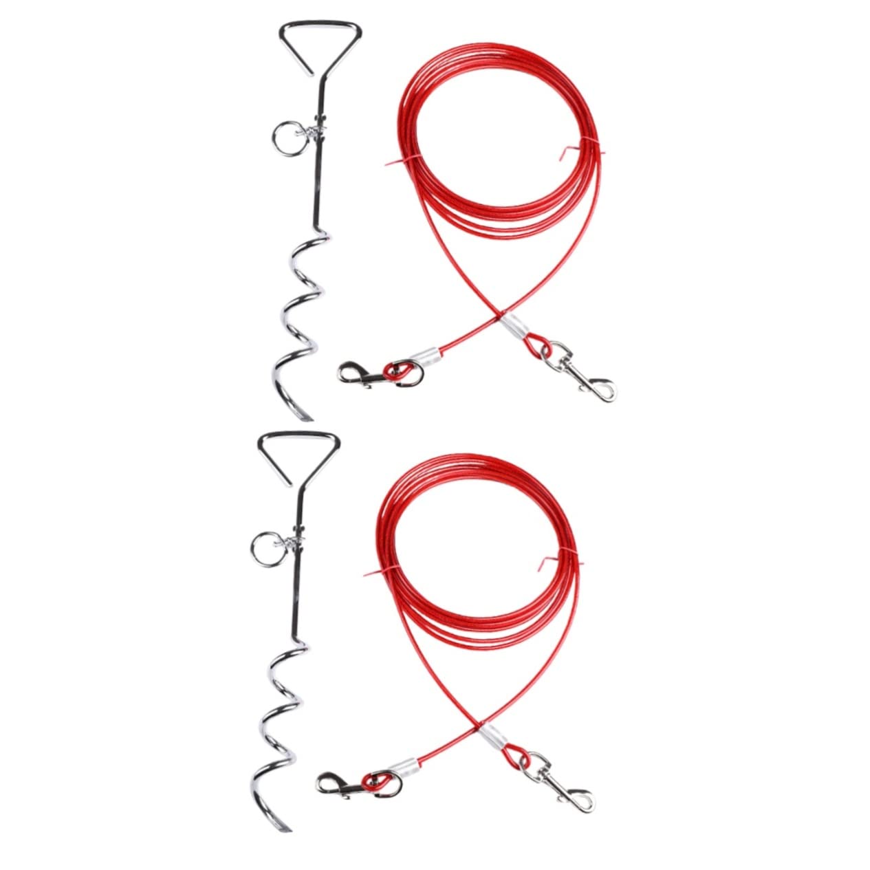 BESPORTBLE 4 Piezas Pila Pila estacas para Jardin Corredor de Perros Corbatas Cable Exterior Atar Ancla estaca para Perros Espiral Pila de Suministros de Mascotas el