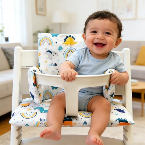 Coussin chaise haute bebe Tripp Trapp facile à attacher pour repas propre