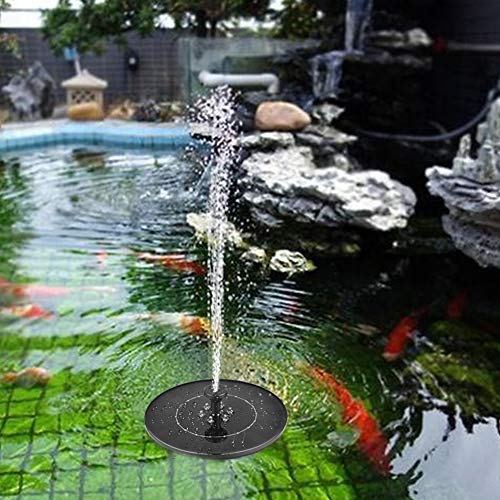 zqasales Solar Bird Bath Fountain Pump 2W Waterproof LED Solar Panel with Submersible Pump for Bird Bath Garden Fountain (Black with LED)