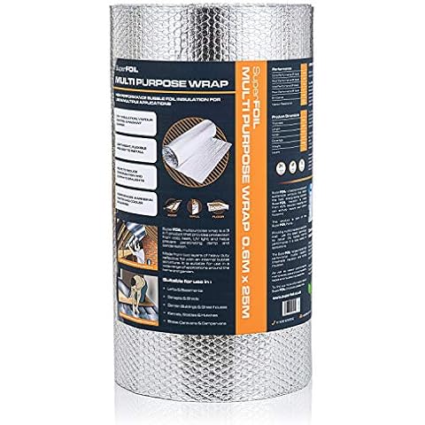 SuperFOIL SFBA Multi Purpose Wrap - Bubble Foil Insulation (0.6m x 25m Roll) Cover