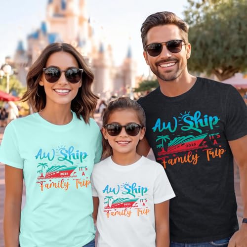 2025 Family Cruise Shirts It's A Family Trip Shirt Making Memories Together Cruise Ship Short Sleeve Tops2