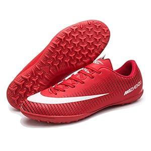 Voetbalschoenen voor Kinderen,Buitenshuis Gras Atletiek Indoor Voetbalschoenen Heren,Comfortabel Lichtgewicht Voetbalschoenen Heren,Hoge Grijpkracht,voor Training (Color : Red, Size : 34 EU)
