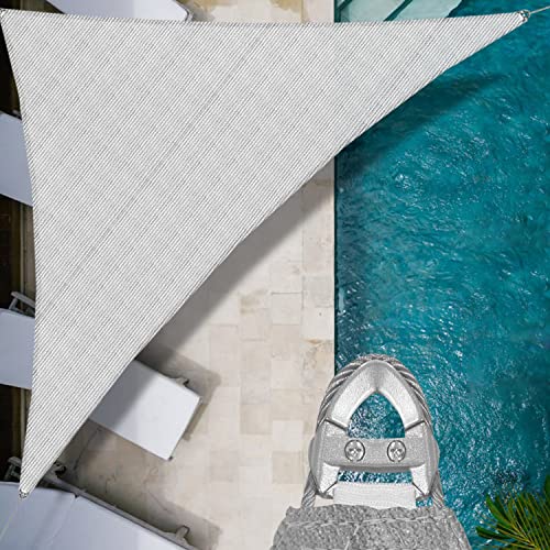 SunnyRoyal 25'x30'x39' Sun Shade Sail Super A Ring Wire Cable Inside Commercial Grade Right Triangle Canopy Awning Fabric Cloth Screen UV Block Heavy Duty Outdoor Patio Carport (Light Gray)