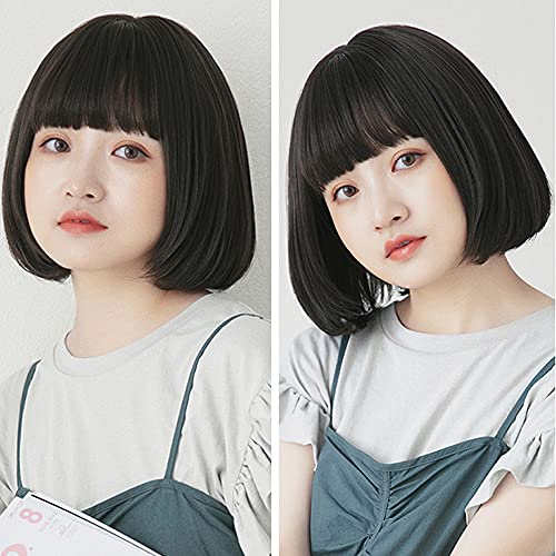 BRIGHT LELE Short Bob Wigs for Woman Nature full Ombre Highlight colors Curly Hair Wig for Daily Party Synthetic Cosplay Wig HF1273-BC
