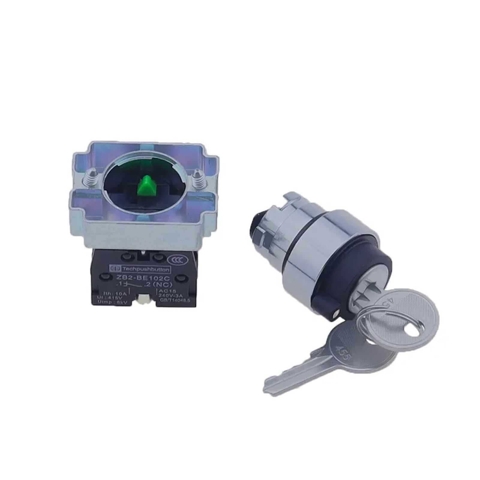 Bouton de sélection à clé XB2-BG25 interrupteur inverseur 1NO 1NC