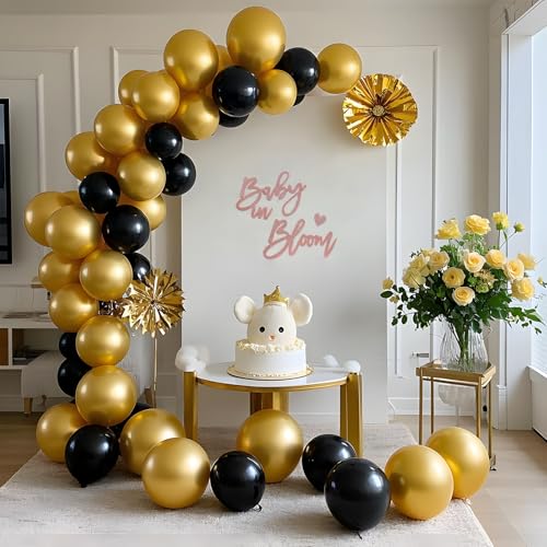Image of Rose Gold Baby in Bloom Sign Baby Shower - Large Glitter Baby Shower Felt Banner Letters for Arch Backdrop Gender Reveal Girl or Boy Theme Pregnancy Announcement Party Wall Decorations