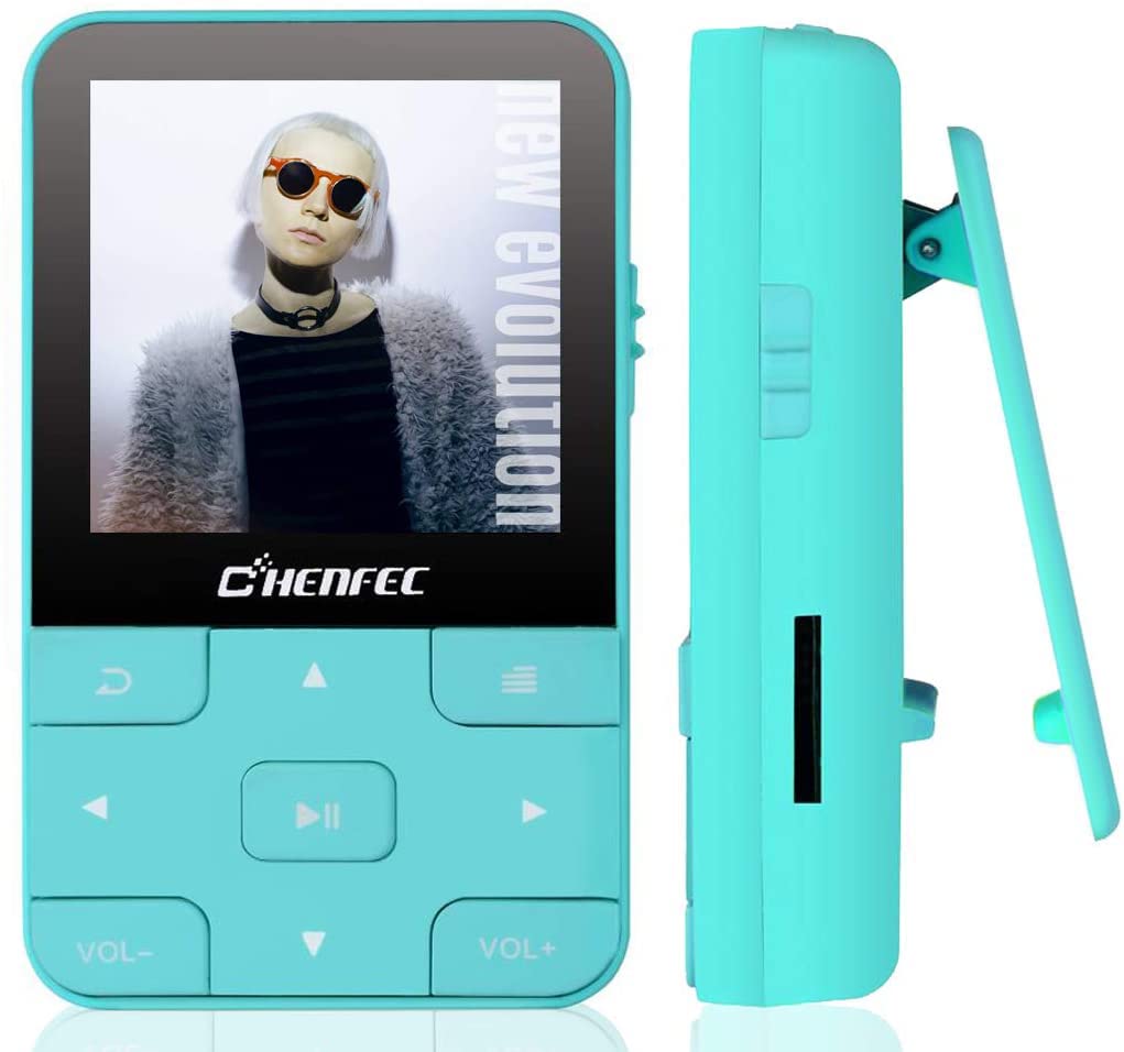 CCHKFEI Bluetooth 5.0 MP3 Player 32GB Clip Sport Portable Lossless Sound Hi-Fi Music Player With 45 Hours Playtime Headphone FM Radio Voice Recorder, Support up 128GB （Green)