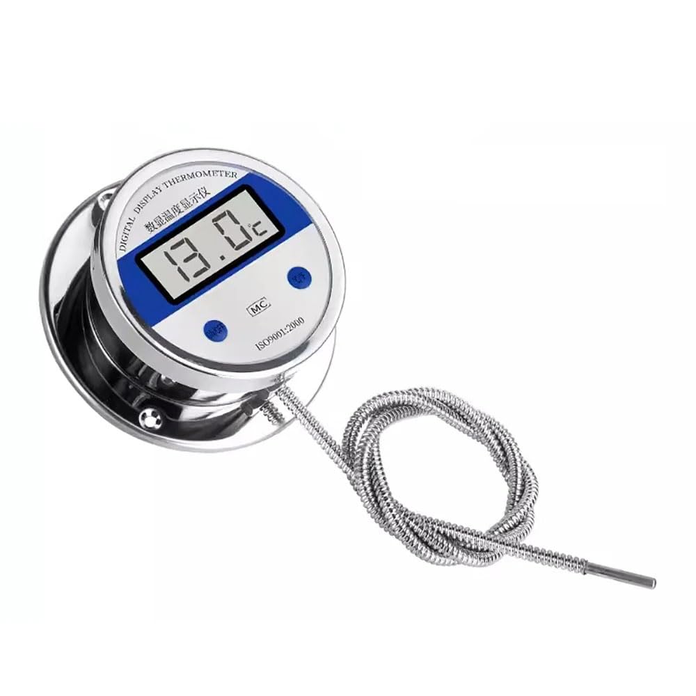 Termómetro con Pantalla Digital, Probador de Temperatura con Sonda Impermeable de 5m, Instrumento de Medición de Temperatura Industrial -50℃~200℃