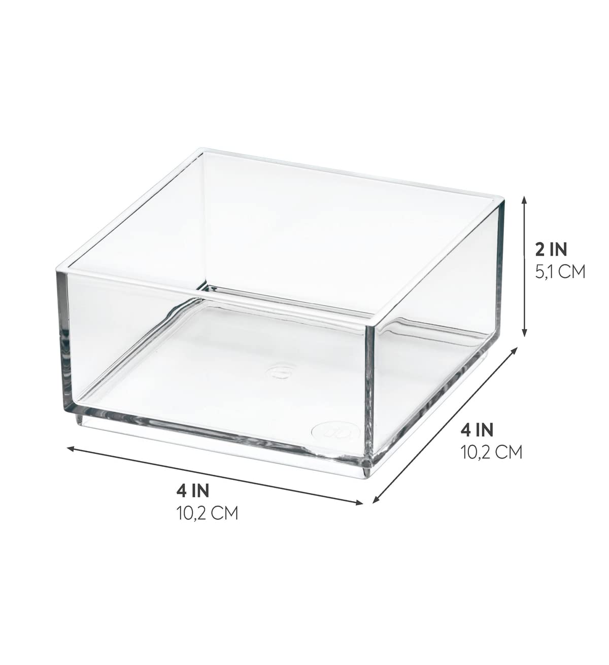 iDesign Sarah Tanno Collection Plastikowy organizer do szuflad, kosmetyczny, 10 x 10 x 5 cm, przezroczysty
