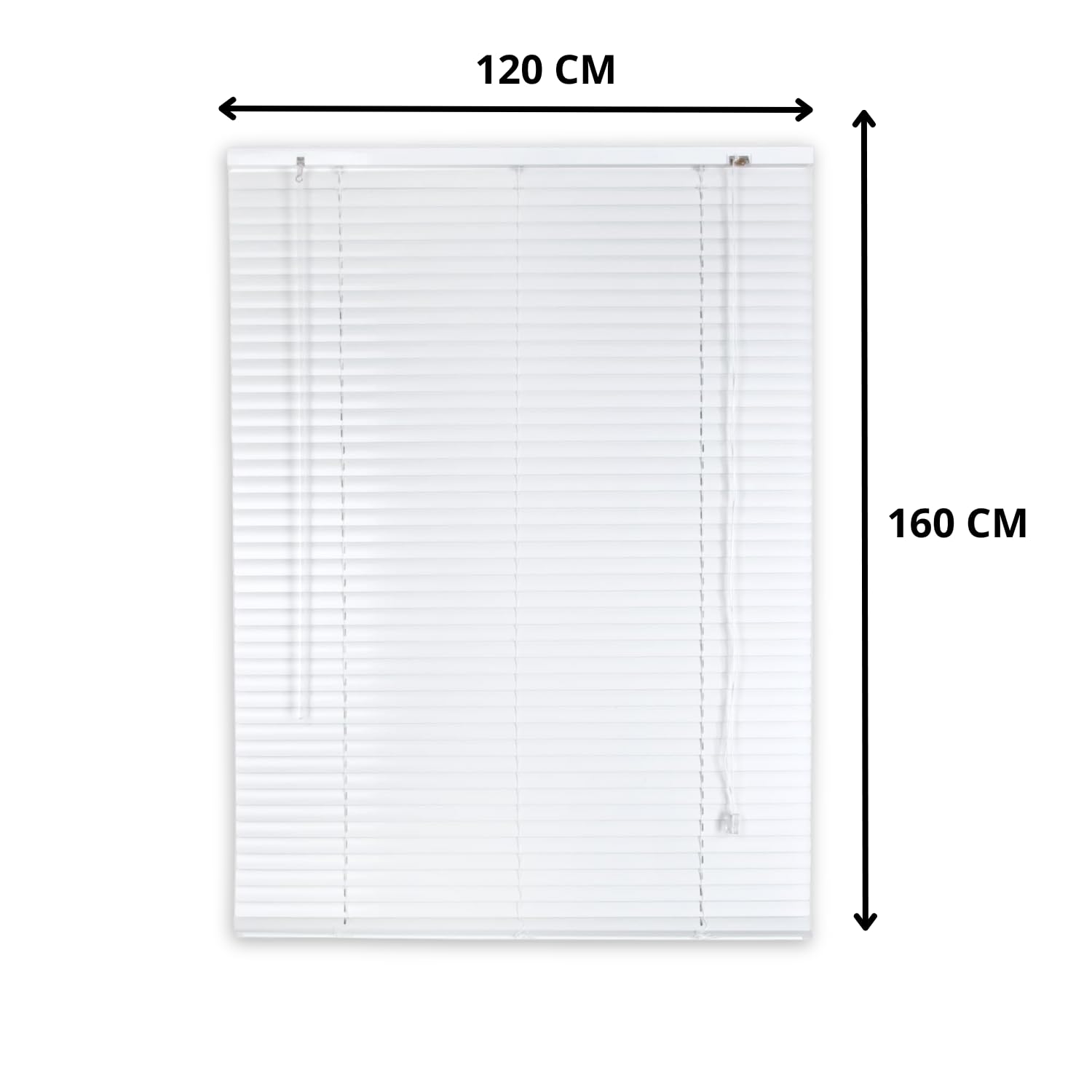 Veneziana Bianca PVC Dimensioni 120 x 160 cm Lamelle Regolabili Privacy Protezione Solare Casa Ufficio