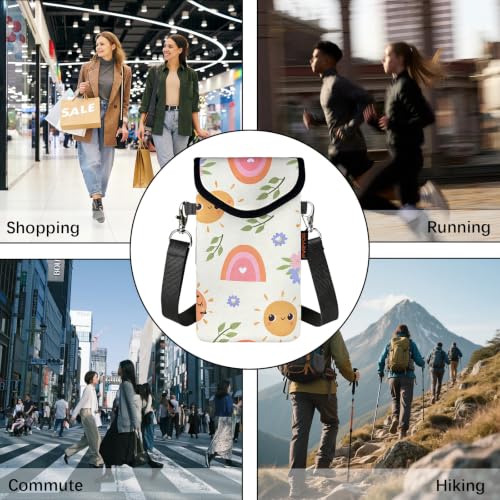 Image of Neoprene Phone Sleeve Pouch Case Bag for Men Women w /Crossbody Strap /Neck Lanyard for iPhone 17 /16 /15 /14 Pro Max, Samsung S25，Pixel 10