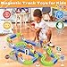 Infowush Magnetic Track Car Toys, 101PCS Flexible Race Car Track Sets for Toddlers with Electric Train, Traffic Signs, Kids Train Set Toys for 3 4 5 6 7 8 Year Old Boys Girls Birthday Party Gift-Large