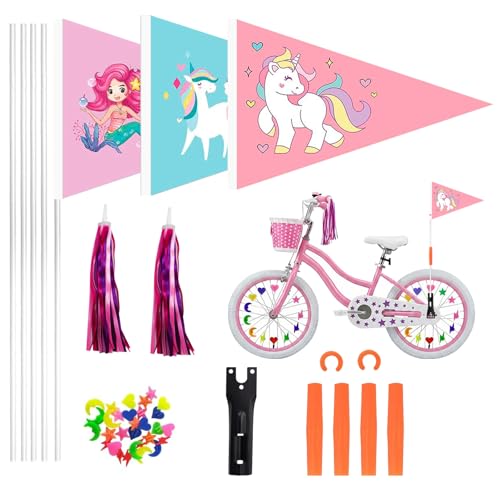 Drapeau de Vélo avec Tige pour la Sécurité, ZoneYan Drapeau de Sécurité pour Vélo et Remorque, Fanions de vélo pour Enfants, Fanion Coloré Étanche...