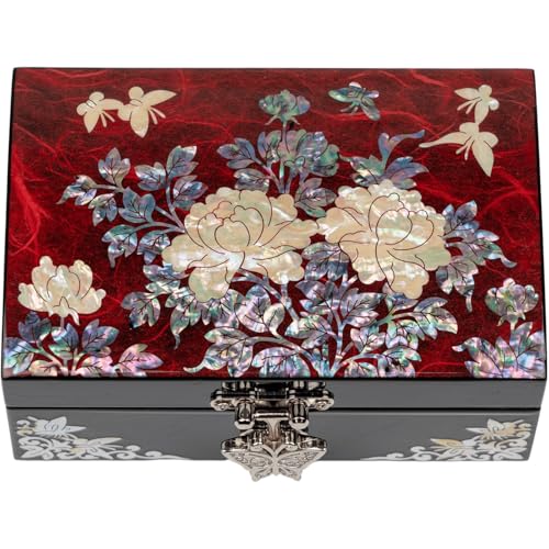 February Mountain Korean Mother of Pearl Jewelry Box – Red