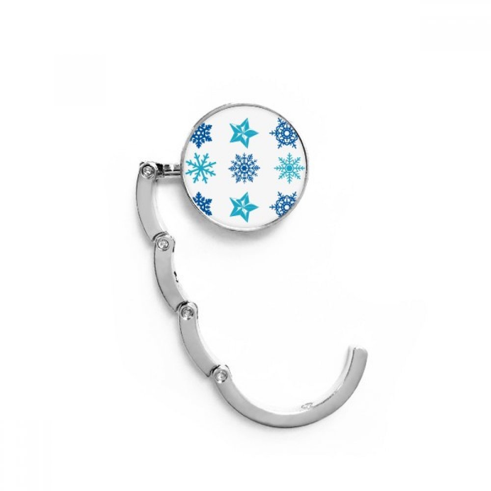 Gancho plegable del bolso para mesa que ahorra espacio con diseño navideño de copo de nieve 7