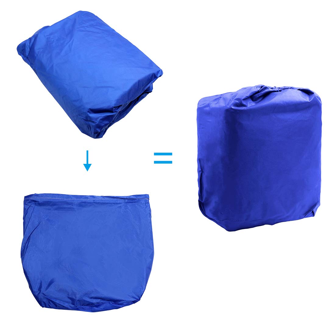 sourcing map 14-16ft 210D Couverture de Bateau remorquable Pêche étanche Forme en V Bleu 540x290cm