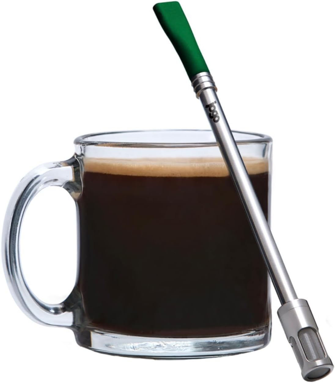 JoGo - The Original Coffee and Tea Brewing Straw - Portable Coffee Maker - Stainless Steel Single Serve Strainer - Filter Function for Hot & Cold Brew - Yerba Mate Straw for Loose Leaf Teas & Coffee