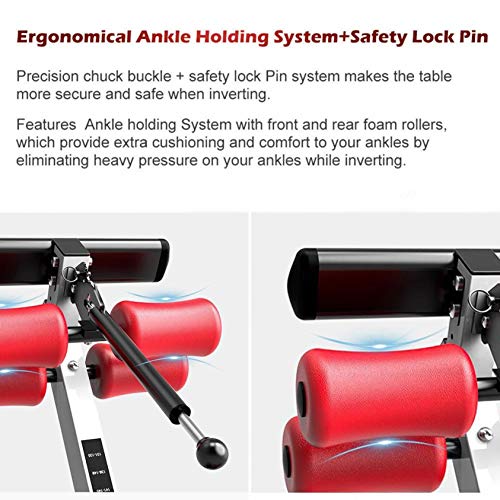 XINQITE Gravity Heavy Duty Inversion Table with Headrest & Adjustable Protective Belt Back Stretcher Machine for Pain Relief Therapy Fitness Chiropractic Back Reflexology Mat 【US Stock】 - Thumbnail 5