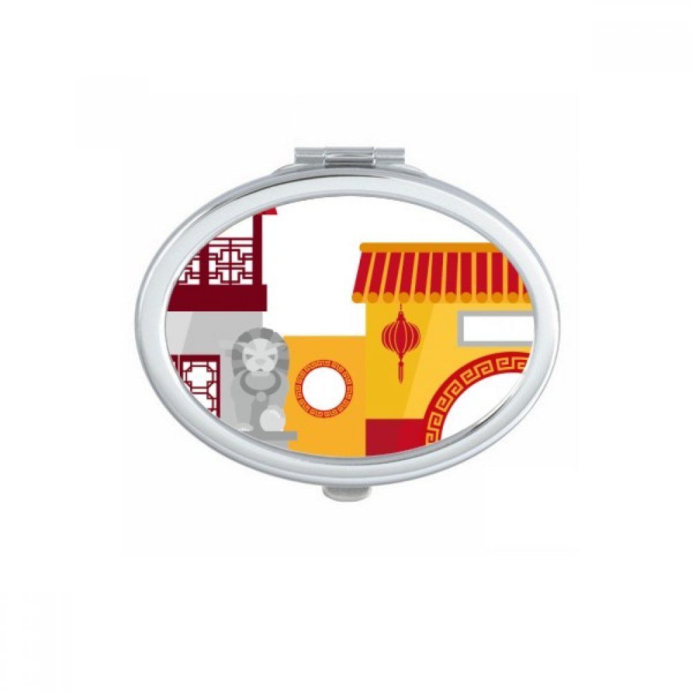 Miroir de poche ovale compact pour retouches de maquillage