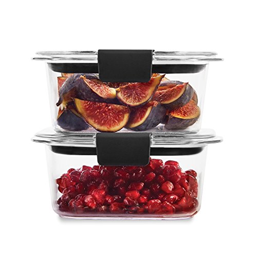 Rubbermaid Brilliance Food Storage Container, Small, 1.3 Cup, Clear, 2-Pack #TOP2
