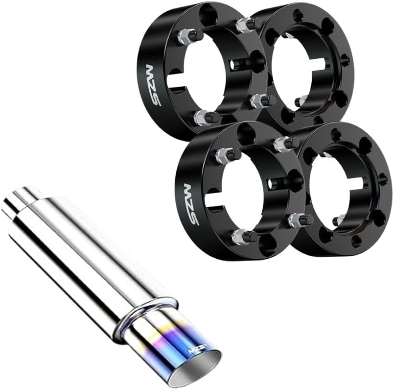 MZS 4x137 Wheel Spacers + Exhaust Muffler in Titanium Burnt Tip Compatible with Commander Outlander Renegade Maverick Traxter