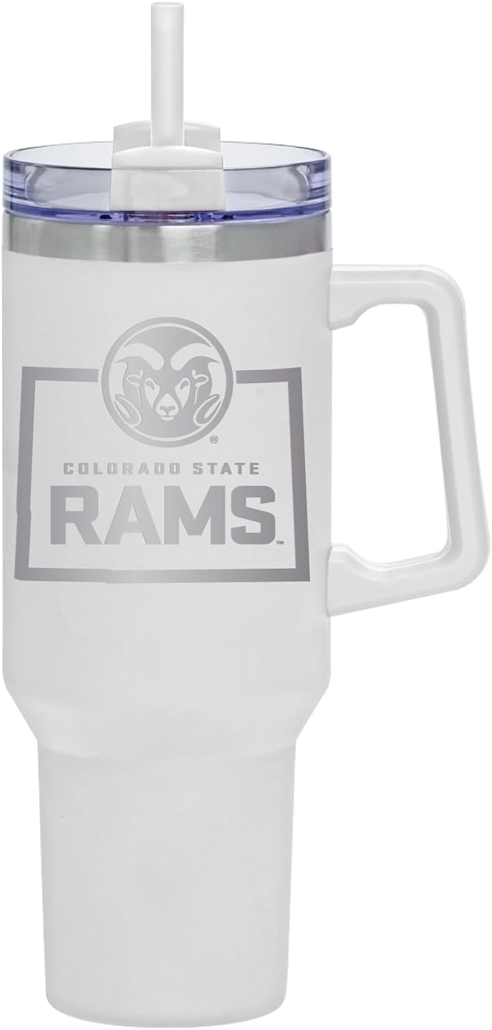 INDIGO FALLS Officially Licensed 40oz Laser Etch Rocky Tumbler with Handle (MyState, Texas Tech Red Raiders)