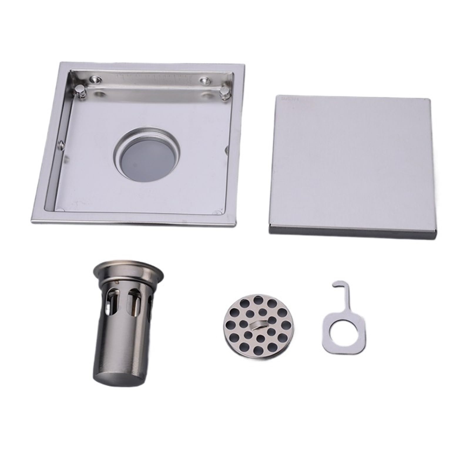 Desague Ducha 110MM y 150MM 304 Drenaje de Piso Acero Inoxidable Inserto azulejo Rejillas residuos cuadradas Ducha baño