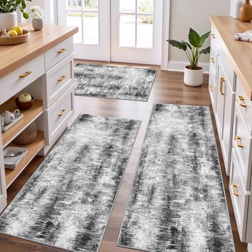 Tritard Abstract 3-Piece Silicone Back Rug Set
