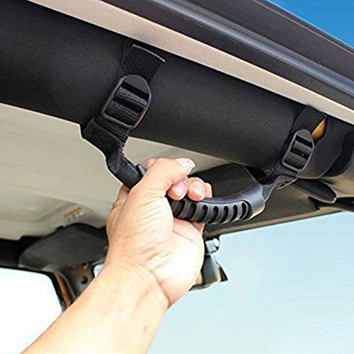 Moveland 4 X Grab Handle Compatible With Roll Bar Grab Handles Jeep Wrangler Yj Tj Jk Jl Sports Sahara Freedom Rubicon X & Unlimited 1987-2023 (Black) #TOP5
