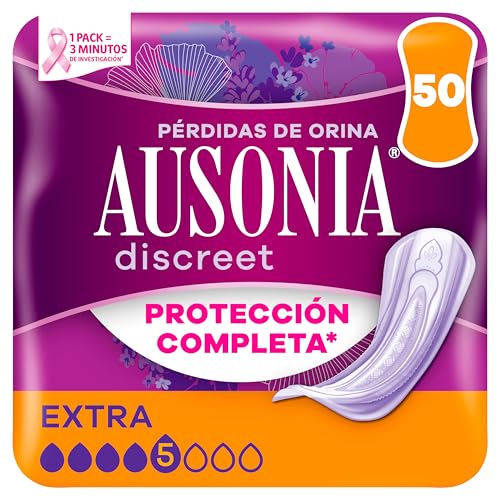 Ausonia Discreet Compresas Incontinencia Mujer, Extra, 50 Unidades, Protección Completa que Apenas Notarás