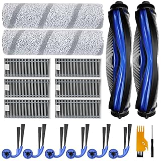 Accessori per Aspirapolvere per ECOVACS DEEBOT X11 OMNI CYCLONE, X11 PRO OMNI, X9 PRO OMNI, 2 Spazzole Principali, 2 Panni per Rullo, 6 Filtri, 6 Spazzole Laterali, X11 Pezzi di Ricambio 18 pezzi